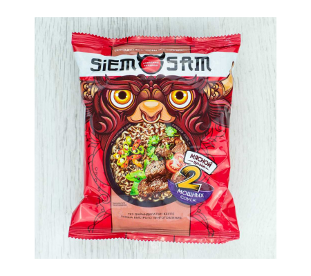 Лапша SiemSam с говядиной со вкусом стейка с перечным соусом
